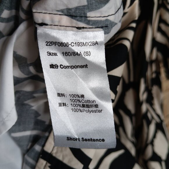 Short Sentence Puffy Sleeve Cutout Relaxed Fit Cotton Mini Dress Pockets Floral - Picture 10 of 11